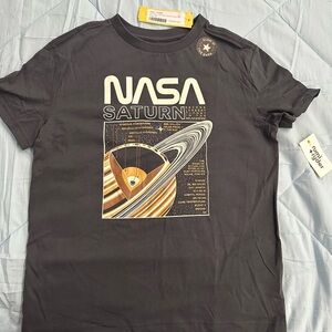 NASA Saturn Graphic Kids Tee - Charcoal